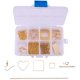 thumbnail image 2 of Kit de inicio para hacer aretes con 10 pares de cuadrados huecos geométricos, cadena de borlas largas clásicas con ganchos, suministros para hacer joyas, 1 caja, 2 of 8