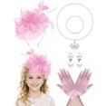 thumbnail image 1 of Conjunto de Sombrero Fascinador para Fiesta de Té y Guantes de Encaje para Niñas Bnsikun, 1 of 7
