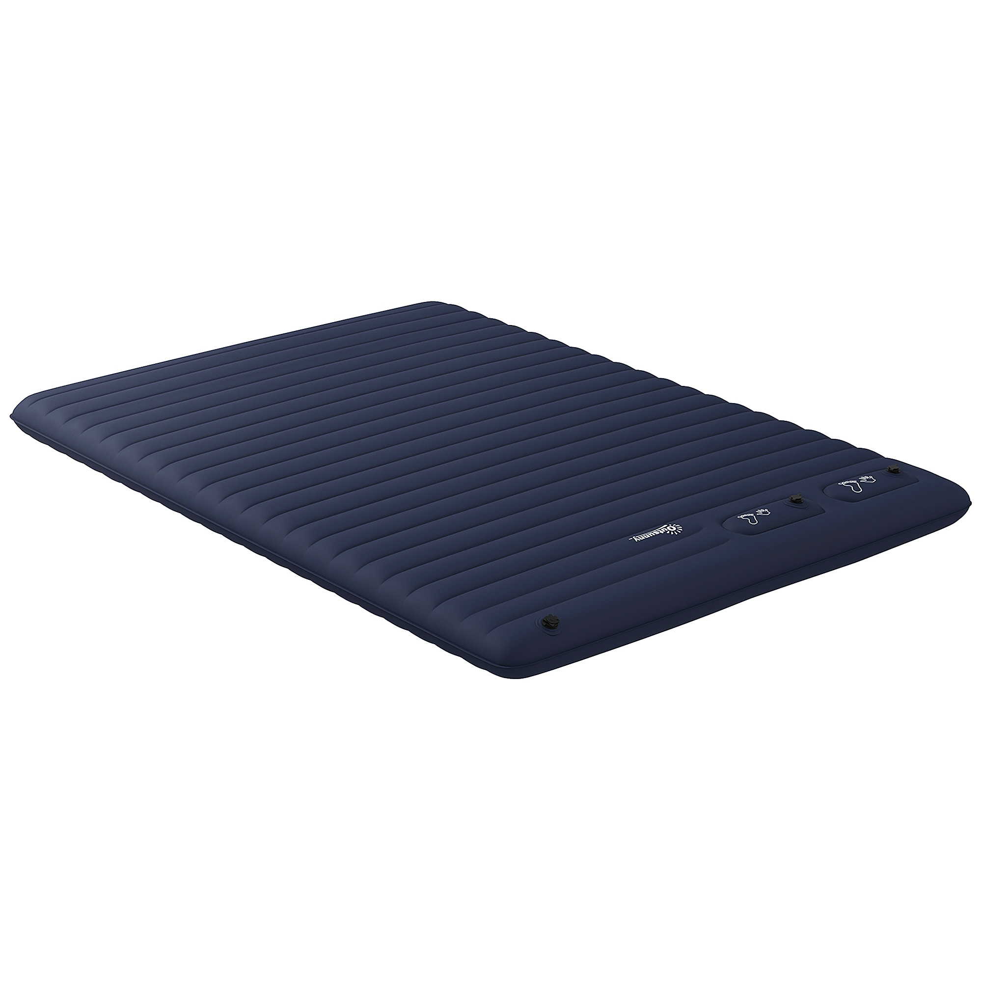 Matelas De Camping Gonflable Outsunny – 200x60x10 Cm, Charge 80 Kg | Imperméable, Avec Pompe à Pied Et Sac De Transport – Pour Camping, Lit D’Appoint