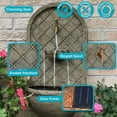 thumbnail image 2 of Sunnydaze Messina Polystone Outdoor Solar Wall Fountain, French Limestone, 2 of 9