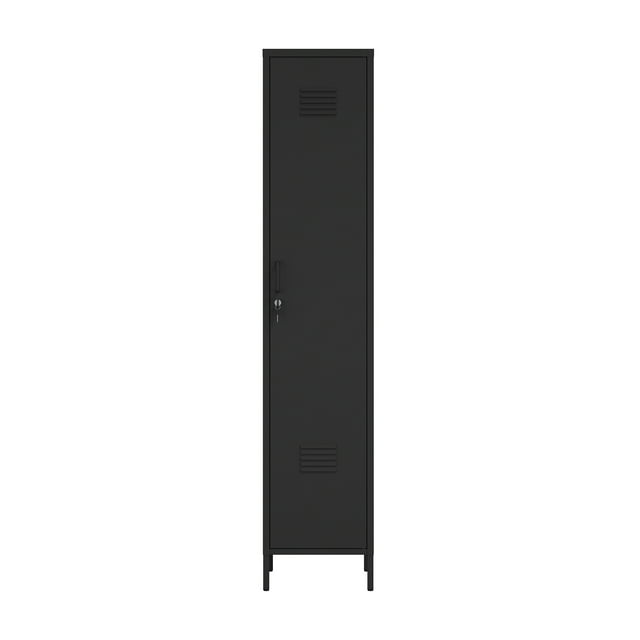 Naomi Armoire de Rangement Moderne à 15 Casiers Simples avec 5 Tablettes Ajustables, Noire