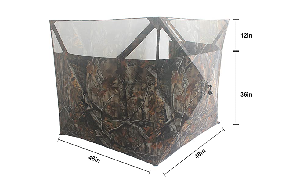 Thunderbay Portable Lightweight Camouflage Pop up Type 3-Sided Ground Hunting Blind