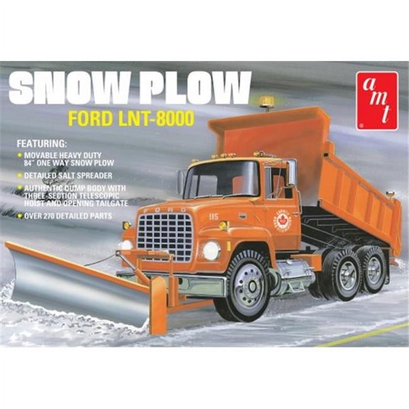 AMT Plastic Model Kits 1 by 25 Ford LNT8000 Dump Truck with Snow Plow