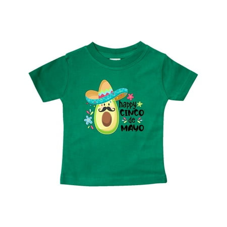 

Inktastic Happy Cinco de Mayo Avocado in Sombrero Gift Baby Boy or Baby Girl T-Shirt
