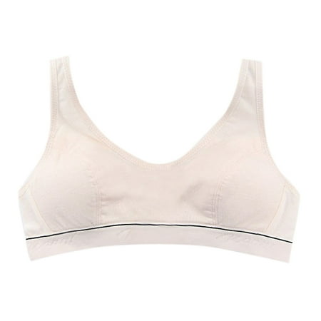 

CHOMOEN Women Teens Girl Cotton Push Up Sport Bra Wireless Solid Color Underwear Padded