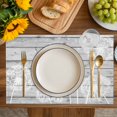 thumbnail image 4 of White Dandelion Placemats Set of 4, Spring Flowers Plants Vintage Gray Wood Placemats for Dining Table, Place Mats for Kitchen Tabletop, Waterproof Wipeable Dining Table Mats Set, 4 of 9