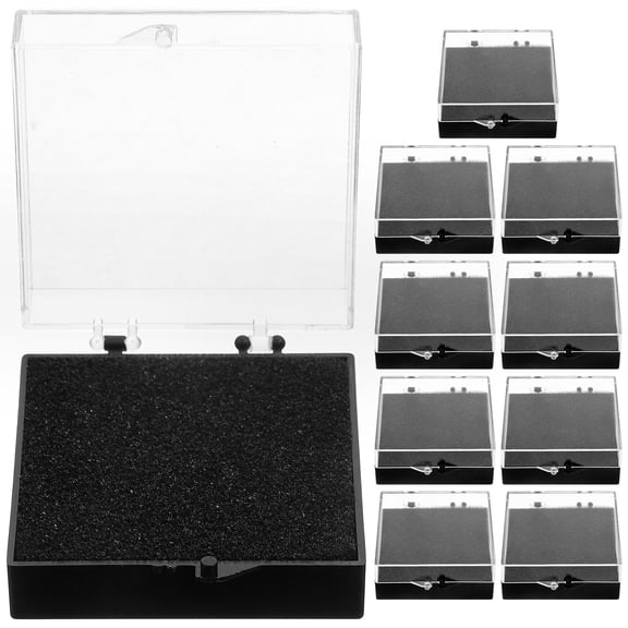 HONMEET Black Plastic Lapel Pin Storage Case with Soft Sponge Insert for Secure Badge and Pin Organization