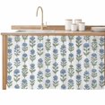 thumbnail image 2 of Blue Floral Cabinet Curtains 28"W x 51"L, Country Watercolor Pastoral Classic Flowers Green Leaf Under-Desk Privacy Dust Proof Drape Dishwasher Curtain Sink Skirt for Kitchen Closet Bathroom Laundry, 2 of 9
