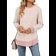 thumbnail image 1 of Sudadera de Mujer de Larga con Cuello Redondo y Rayas para Otoño. Rosa y XXL, 1 of 10