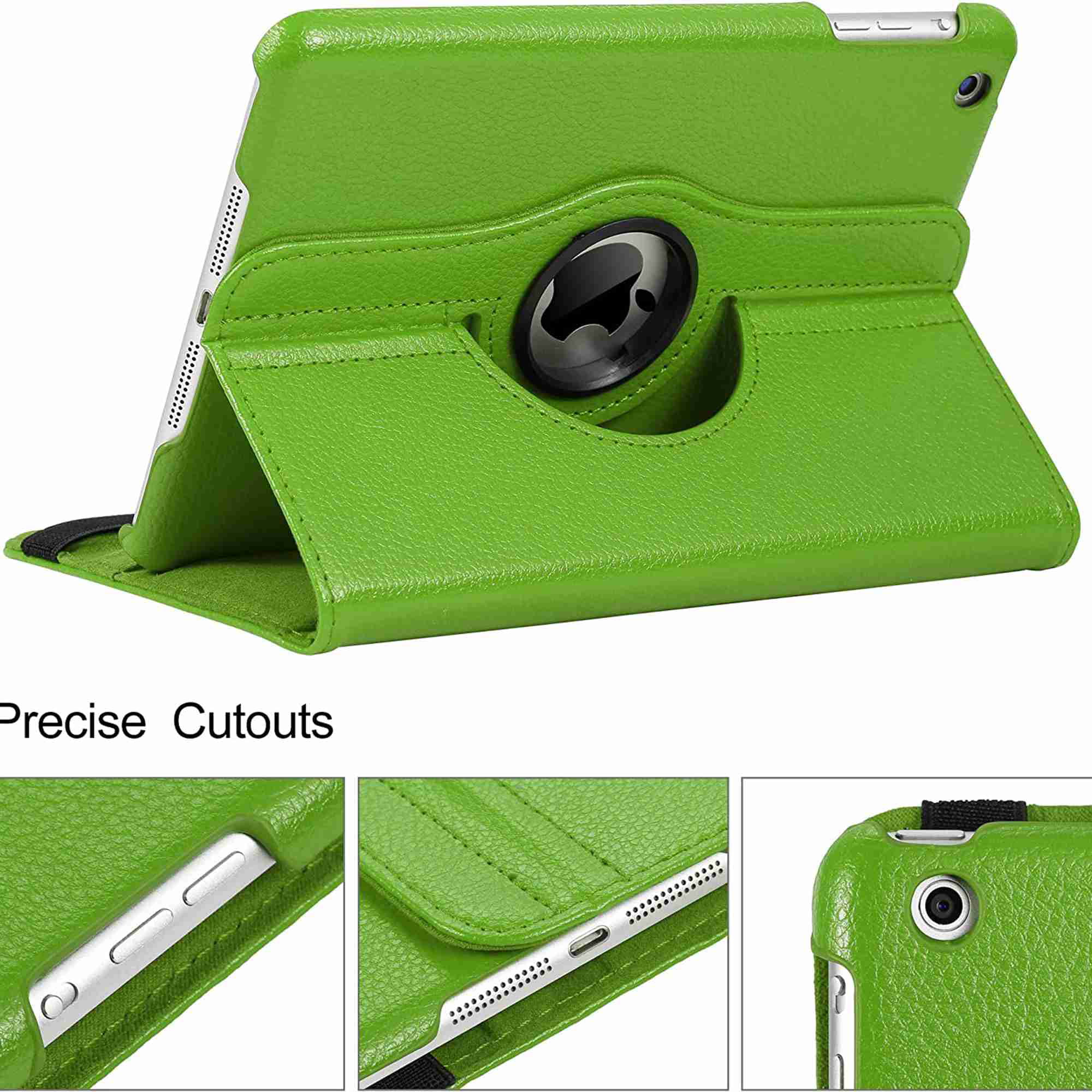 For iPad Mini 4h & 5th gen (MINI) Brown Squared Rotating Stand Cover  Case Pouch
