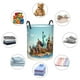 thumbnail image 4 of Balery Iconic Global Landmarks Cesta de ropa redonda con asas, impermeable, independiente, para ropa, juguetes, dormitorio y familia-Medium, 4 of 6