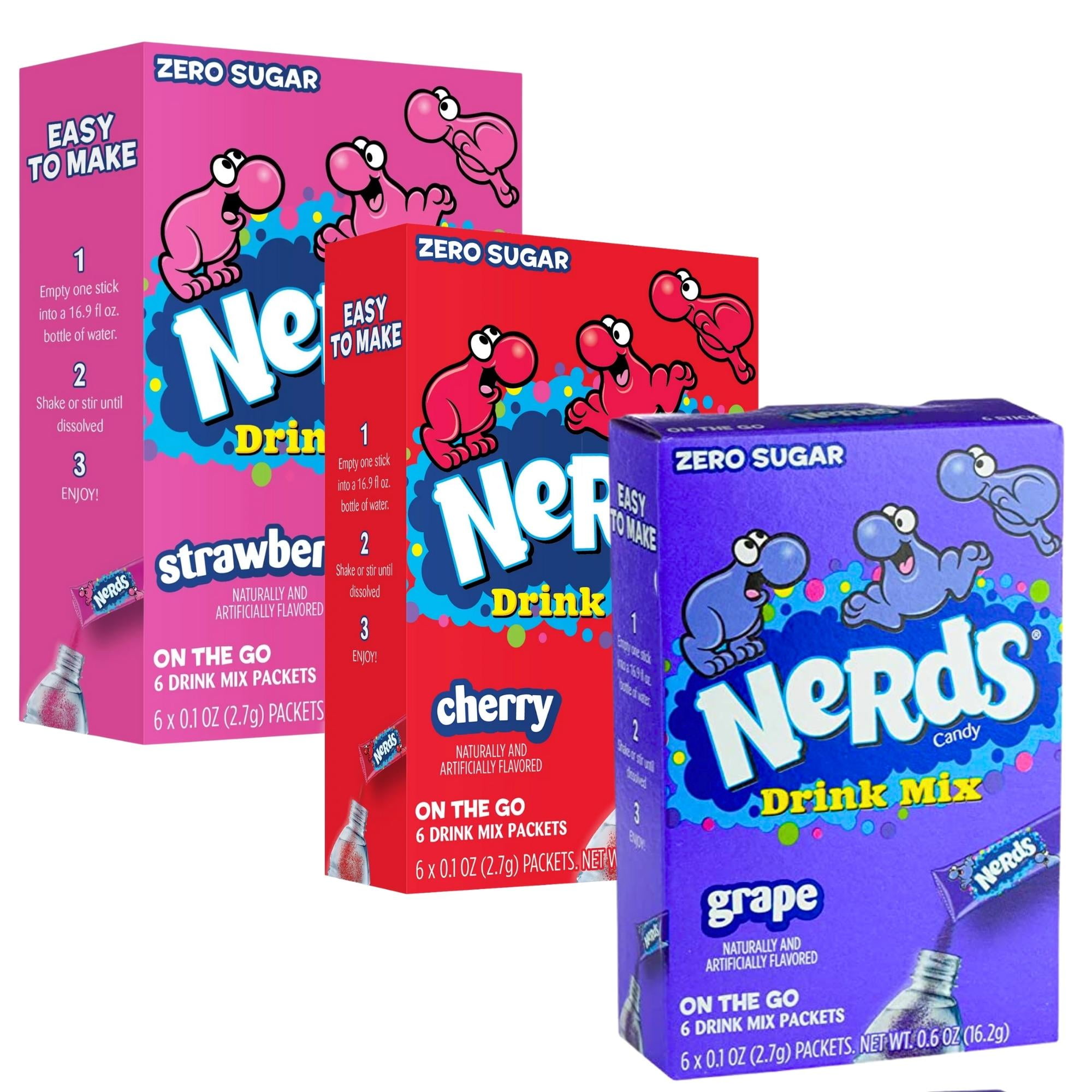 Nerds Singles To Go Powdered Drink Mix 1 Grapes 1 Strawberry and 1 Nerds Singles To Go Powdered Drink Mix 1 Grapes 1 Strawberry and 1