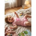 thumbnail image 4 of BemeyourBBs Newborn Baby Girls Little Sister Outfits Waffle Knit Little Sis Letters Letters Embroidery Short Sleeve Romper with Pockets Shorts Set 2Pcs Infant Baby Girl Summer Clothes, 4 of 9