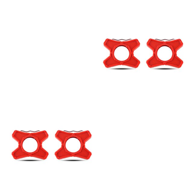 Yuarrent Convertidores de bicicletas de aleación de pedal plano Adaptadores cero Piezas de ciclismo Accesorios de reparación Modificación Rojo 2Conjunto