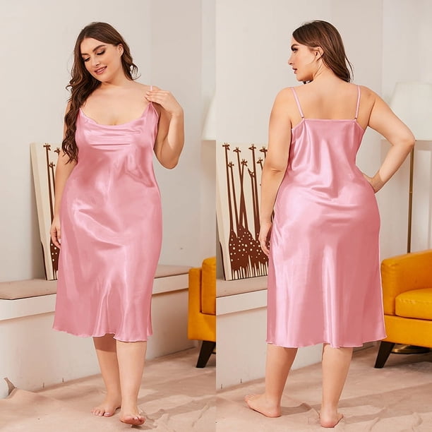 Camisón holgado de primavera y verano para mujer, con tirantes y obesidad, 1630p