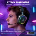 thumbnail image 4 of ATTACK SHARK G800 Wireless RGB Gaming Headset:7.1 Surround Sound-50mm Drivers-Memory Foam Ear Pads,Wired/2.4Ghz/BT,Ultralight,Durable Aluminum Frame,Detachable Mic,Programmable for PC Mac Gamer, 4 of 10