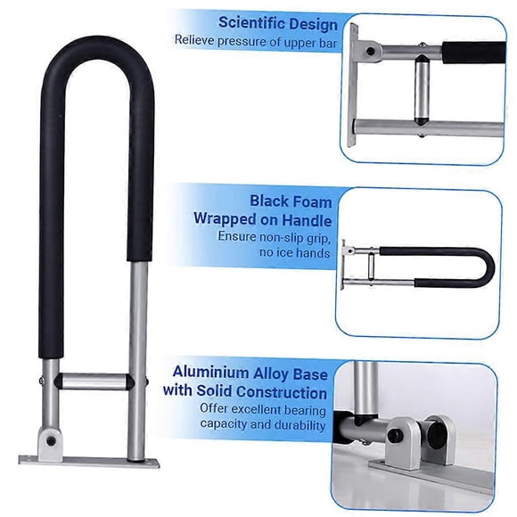 Bathroom Grab Bar Handle Flip-up Screw-in Toilet Safety Rail Hand Grip Home Health Care Equipment for Elderly Disabled