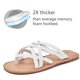 thumbnail image 3 of Sandalias planas Luoika para mujer, anchas, blancas, talla 38 EU, 3 of 8