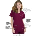 thumbnail image 3 of Green Town Scrubs for Women - 4 Pocket V-Neck Scrub Top, Stretch Fabric, Easy Care Uniforms, 3 of 7
