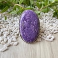 thumbnail image 2 of Handcrafted Charoite Gemstone Ring, Statement Ring, made In 925 Sterling Silver Ring, Boho Ring, Stone Ring, Boho Jewelry, Gift For Her,..., 2 of 3