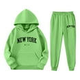 thumbnail image 3 of Kiijoy Tween Girls Outfits New York Print Hoodie Sweatpants Sweatsuit, Sizes 11-12, 3 of 3