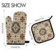 thumbnail image 2 of 2 PCS Oven Baking Gloves Set Heat Resistant Oven Mitt & Pot Holder Set Cooking Mitts Kitchen Home Supplies Traditional Intricate Pattern, 2 of 5