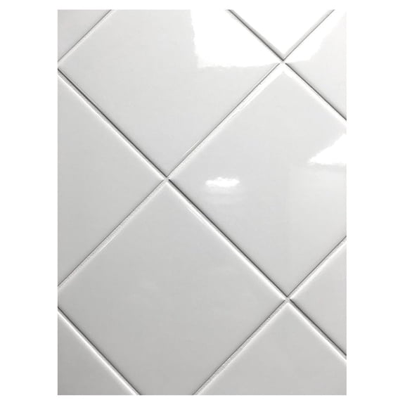 4x4 White Glossy Finish Ceramic Subway Tile Shower Walls Backsplashes (10SF Full Box 80PCS)