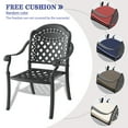 thumbnail image 2 of Dining Chairs Set of 4, Outdoor Patio Chair with Cushions in Random Color, Cast Aluminum Bistro Chair with Nylon Foot Pad and Curved Design for Garden, Balcony, Lawn, 2 of 8