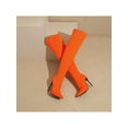thumbnail image 6 of Eloshman Women Casual Zip Up Over The Knee Boots Formal Tall High Heels Non-Slip Stiletto Heel Orange Red 7, 6 of 9