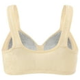 thumbnail image 5 of SMihono Women's Front Closure Daisy Bra Wirefree Unpadded Full Coverage Everyday Bralette Soft Comfy Breathable Bras Beige XL, 5 of 5