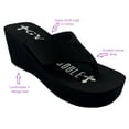 thumbnail image 6 of Gypsy Soule Platform Heel Thong Sandals, 3in Wedge Heel Comfort Soles, Black, 6 of 6