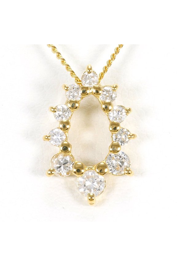 Pre-Owned 18K (18-karat) Yellow Gold Necklace with 0.3ct Diamond, Total Weight 2.0g, 42cm, Like...