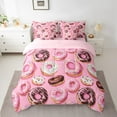 thumbnail image 2 of Erosebridal Cartoon Doughnut Bedding Queen Size, Dessert Donut Bedding Accessories , Pink, Reversible 7pcs, 2 of 5
