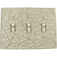 thumbnail image 4 of MERIVILLE French Scroll Triple Toggle Wall Plate, Light Switch Cover, Cameo Blue with Gold Accents, 4 of 5