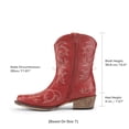thumbnail image 2 of Botas Cortas Vaqueras Western para Mujer DREAM PAIRS Rojo Talla 9.5, 2 of 8