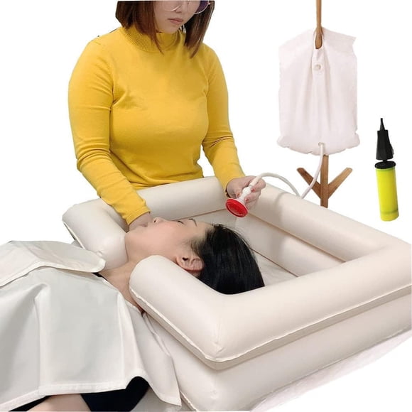 Bassin de Lavage de Cheveux Gonflable Portable pour Patients Handicapés et Aînés