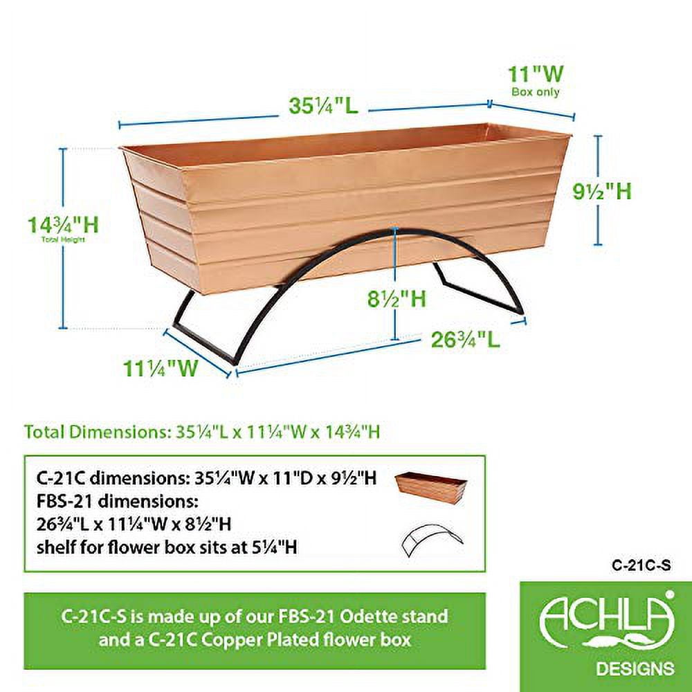 Achla C-21C-S Odette Stand with Flower Box, Copper - Large