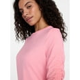 thumbnail image 5 of Time and Tru Women's Ruched Elbow Sleeve Tee, Sizes XS-XXXL, 5 of 6