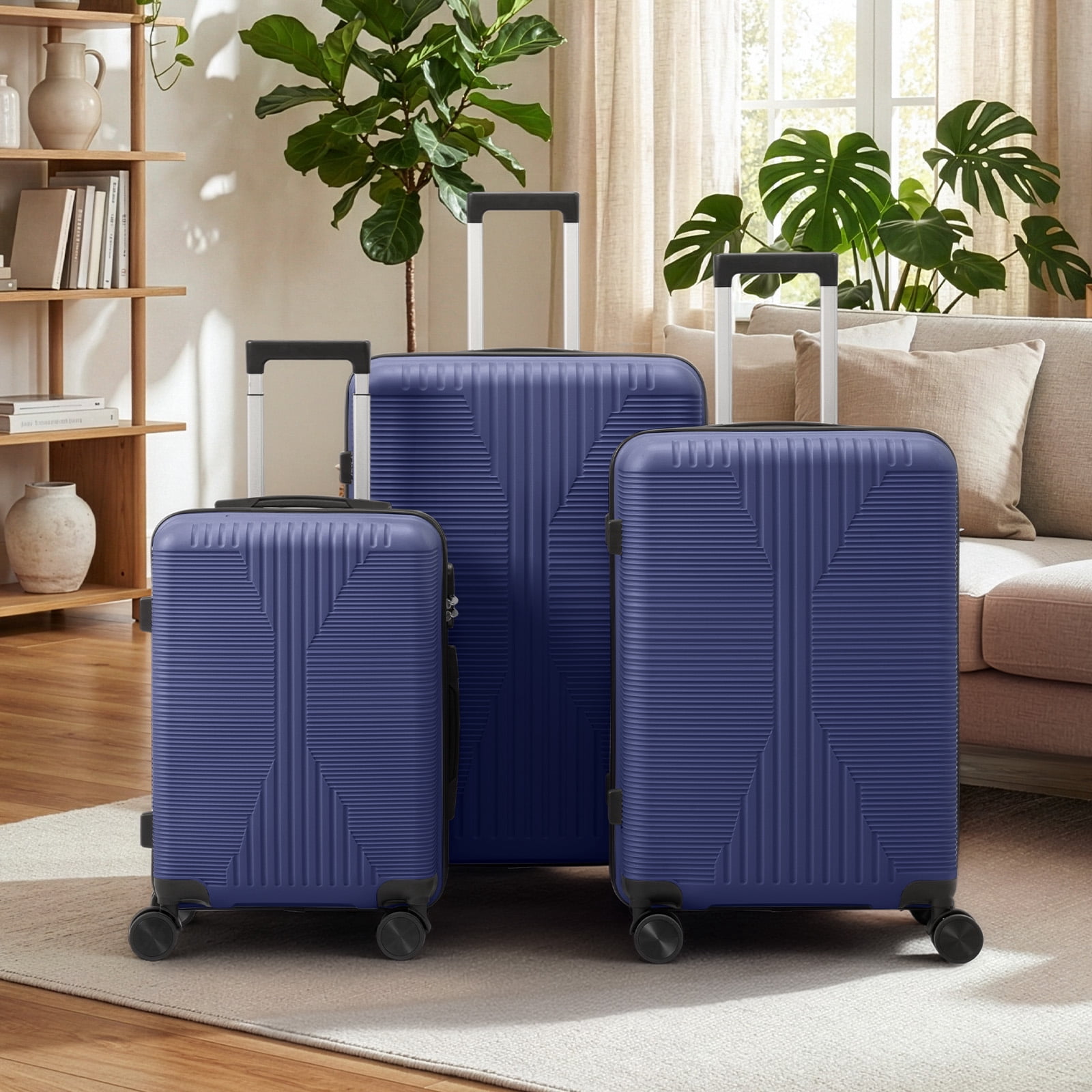 3 Piece Luggage Set 20/24/28 Inch 360 Silent Spinner Wheels Hard Shell Suitcase for Family Business Travel