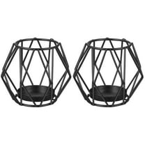 2 Pieces Candlestick Holder Wrought Iron Decoration