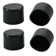 4pcs 35mm Dia Black PVC Rubber Round Cabinet Leg Insert Cover Protector