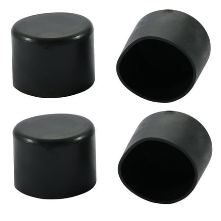 4pcs 35mm Dia Black PVC Rubber Round Cabinet Leg Insert Cover Protector