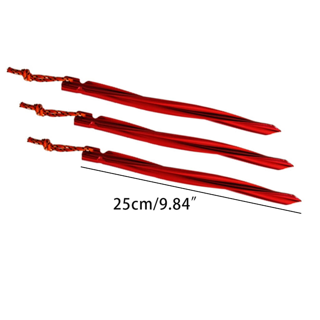 10 Pcs 25cm Heavy Duty Aluminum Alloy Tent Pegs Garden Stakes Ground for Hammock Camping Awning Canopy