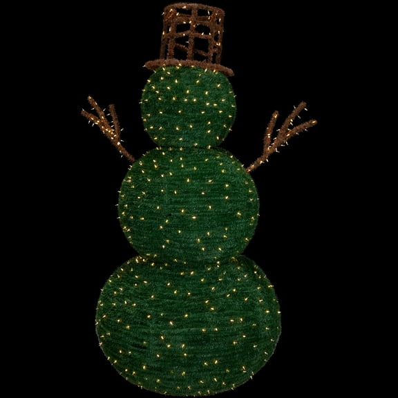 Northlight Lighted Commercial Topiary Snowman Outdoor Christmas Decoration - 6.5' - Warm White LED