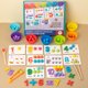 thumbnail image 2 of Juguete de madera con cuentas de clip para niños, cuenco para clasificar, actividades de aprendizaje para niños pequeños, juguete de motricidad fina, educación preescolar temprana, Montessori, 2 of 4