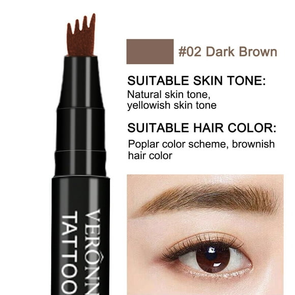 Dreparja Eyebrow Pencil with 4 Tip Micro Head, Liquid Eyebrow Microblading Pen, Eyebrow Pen Micro 4 Point Brow Pen Long-Lasting Waterproof Natural Eyebrow Pencil