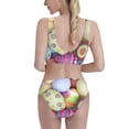 thumbnail image 3 of Daiia Colorful Easter Eggs printed 2 piece Swimsuit Bikinis for Women High Waisted Racerback Bathing Suits Summer Tummy Control Scoop Neck Swimwear-XX-Large, 3 of 8
