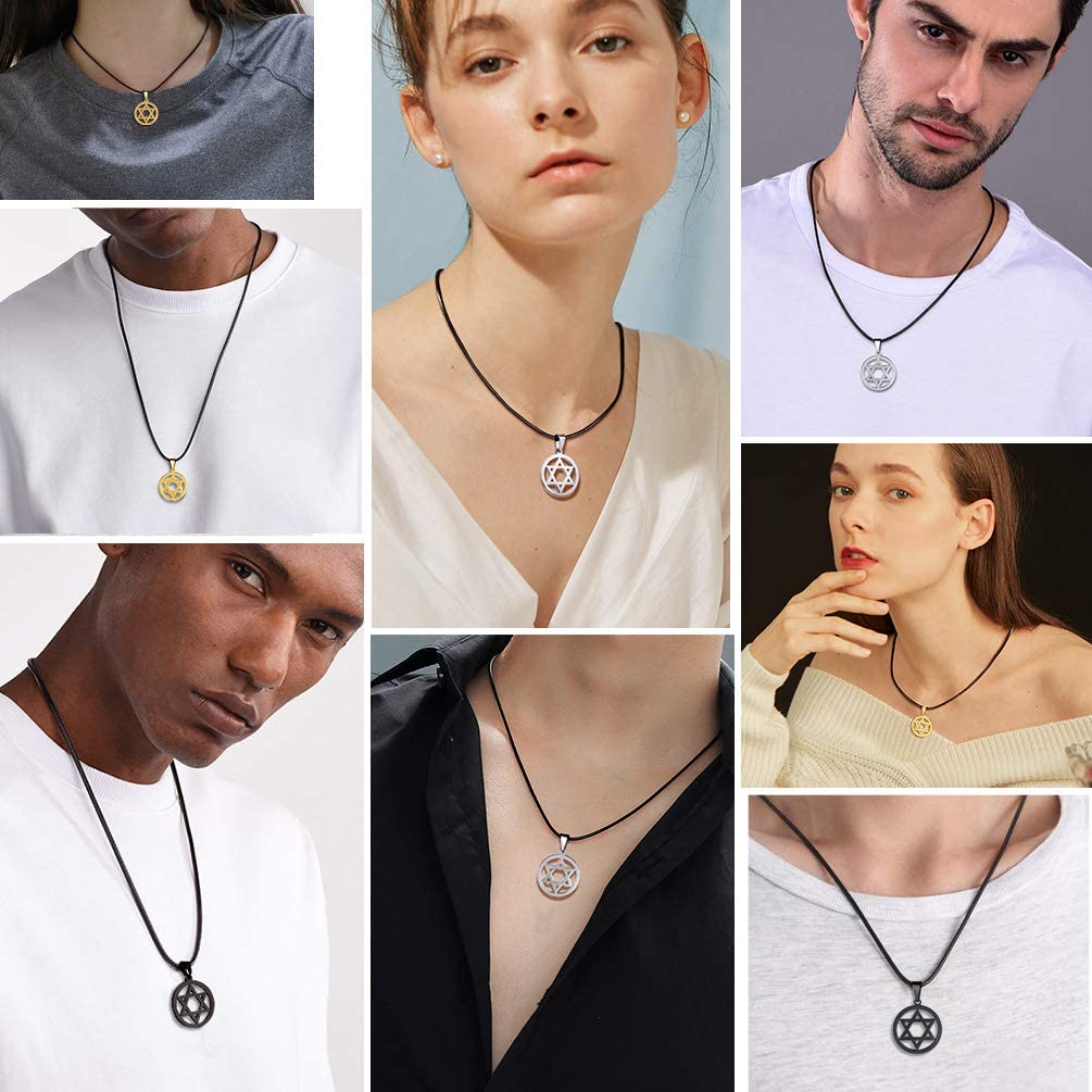 Braided Leather Necklace,Black,Plain 