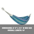 thumbnail image 2 of Bliss Hammocks Double Hammock in a Bag w/ Hand-woven Rope loops - Malibu Stripe, 77" L x 60" W, 2 of 6
