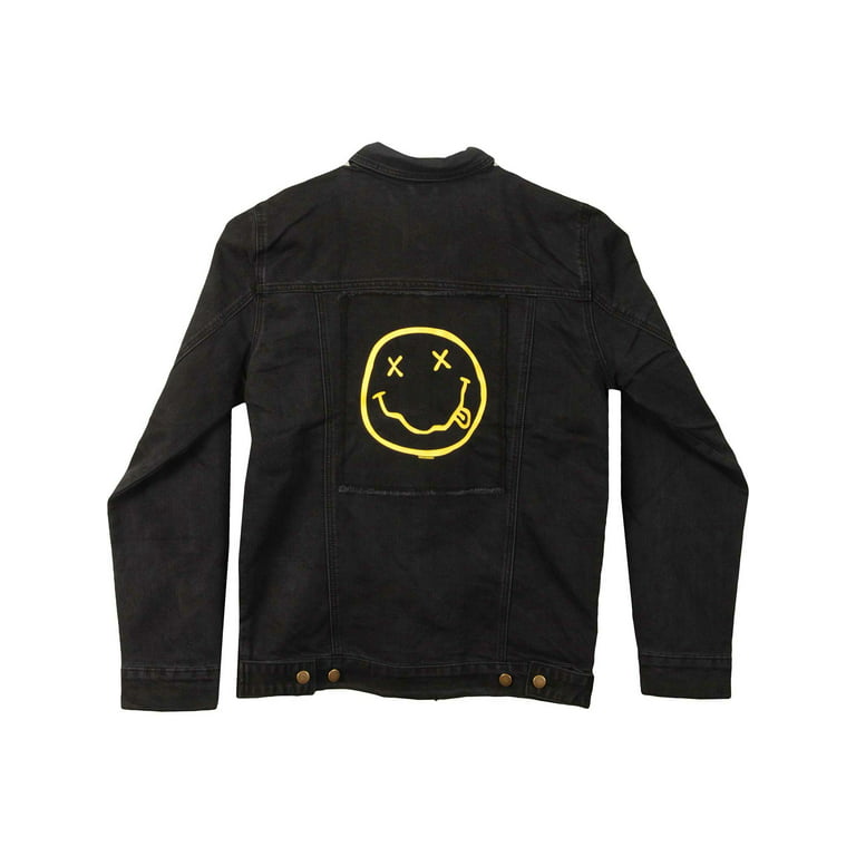 Nirvana Men's Smile Patches Denim Jacket Denim Jacket XX-Large Denim